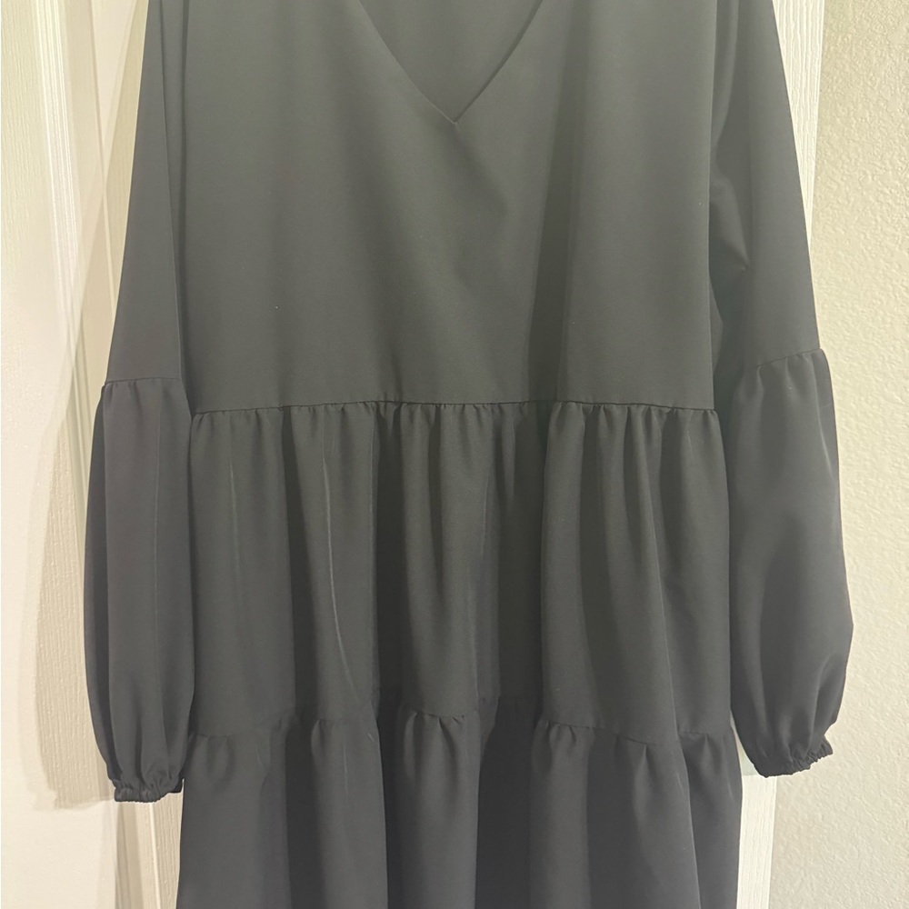 Knee length black dress